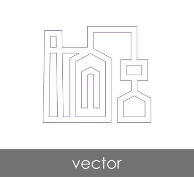 Fabrika simgesi, sınaî-vektör çizim 