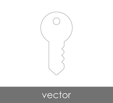 anahtar simgesi, emniyet konsepti. Vektör çizim