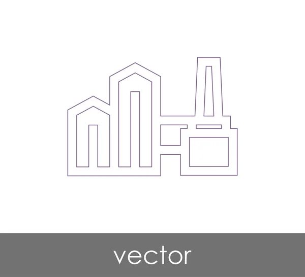 Ícone Fábrica Industrial Ilustração Vetorial — Vetor de Stock