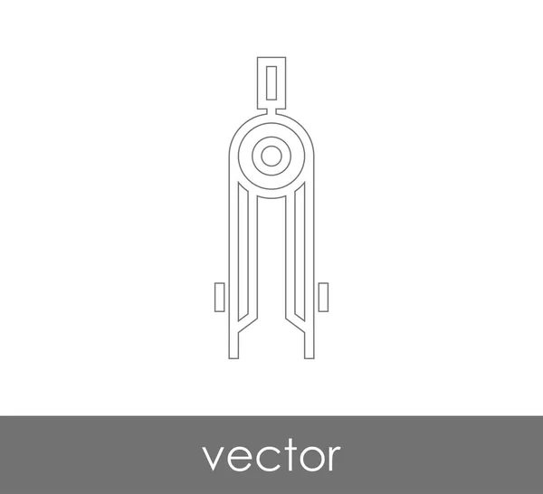 Dibujo brújula icono — Vector de stock