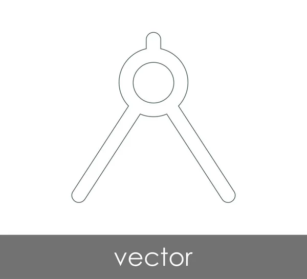 Dibujo brújula icono — Vector de stock