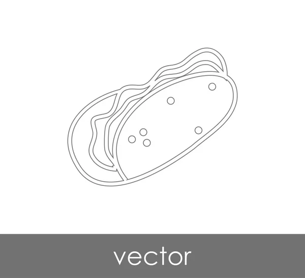 Desain Ilustrasi Vektor Dari Ikon Hotdog - Stok Vektor