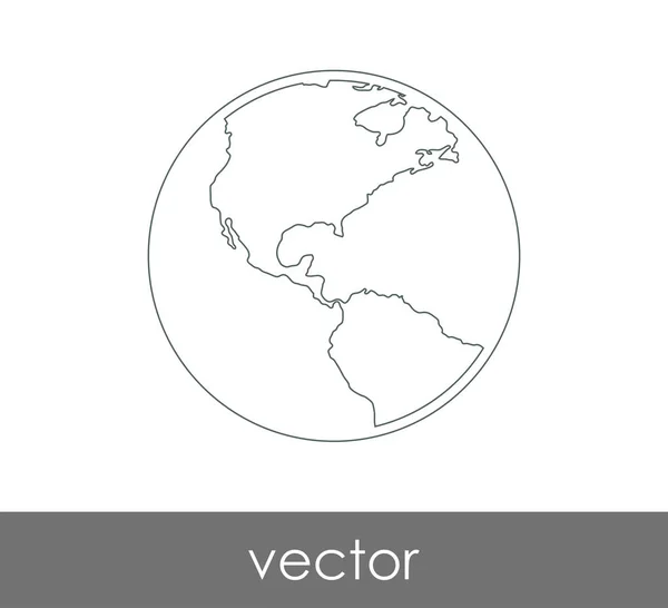 Vektorillustration Globus Ikon Tegn – Stock-vektor