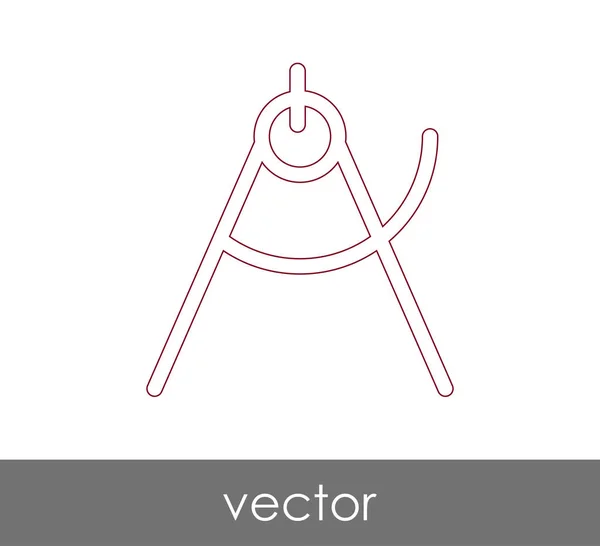 Dibujo brújula icono — Vector de stock