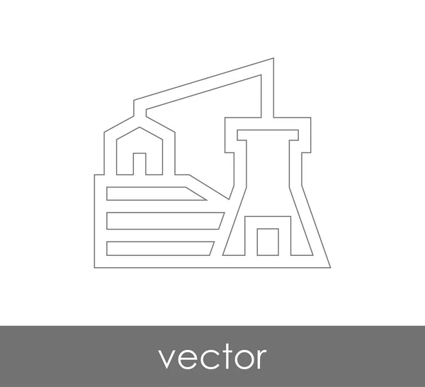 Factory Icon Industrial Vector Illustration — Stock Vector