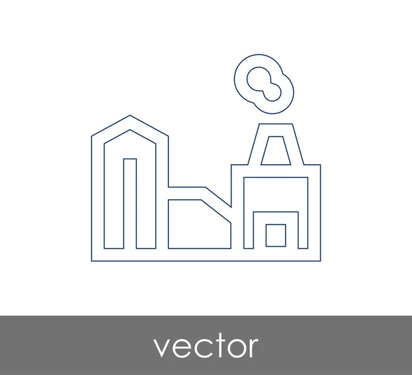 Иконка Завода Промышленная Векторная Иллюстрация — стоковый вектор