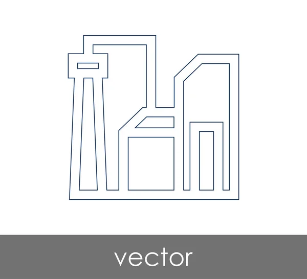 Icono Fábrica Industrial Ilustración Vectores — Vector de stock