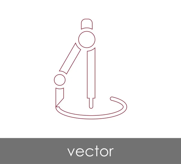 Рисование значка компаса — стоковый вектор