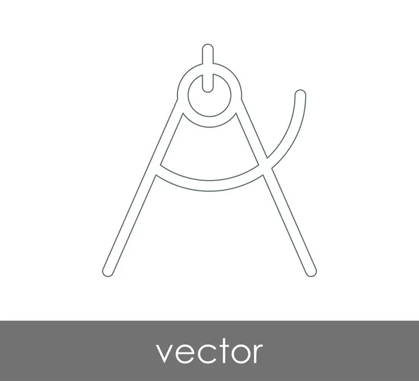 Zeichenkompass-Symbol — Stockvektor
