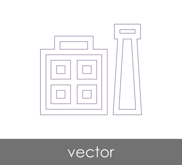 Gyári Ikon Ipari Vektoros Illusztráció — Stock Vector