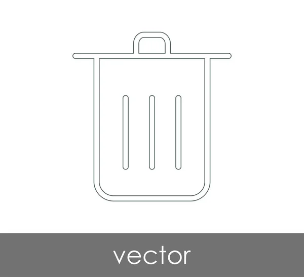 Icono cubo de basura — Vector de stock