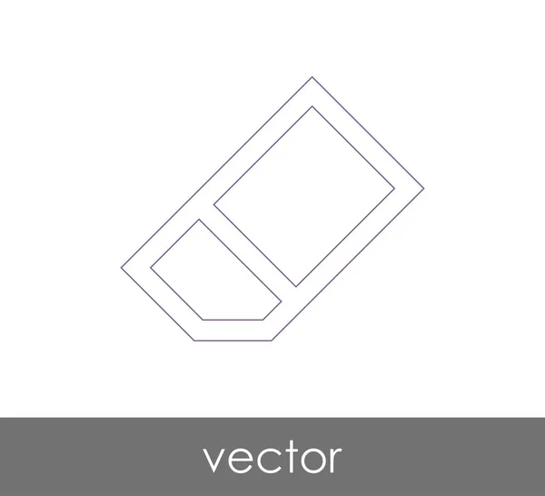 Radiergummi Briefpapier Symbol Vektorillustration — Stockvektor