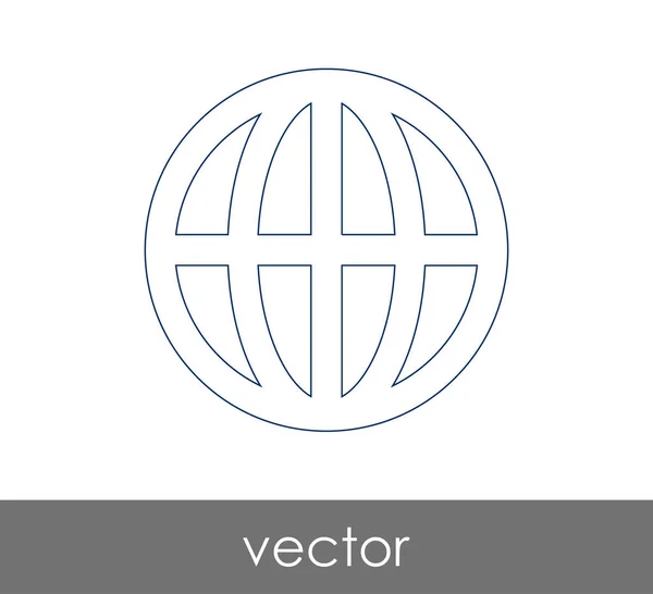 Vector Illustration Globe Icon Sign — Stock Vector