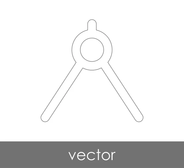 Dibujo brújula icono — Vector de stock