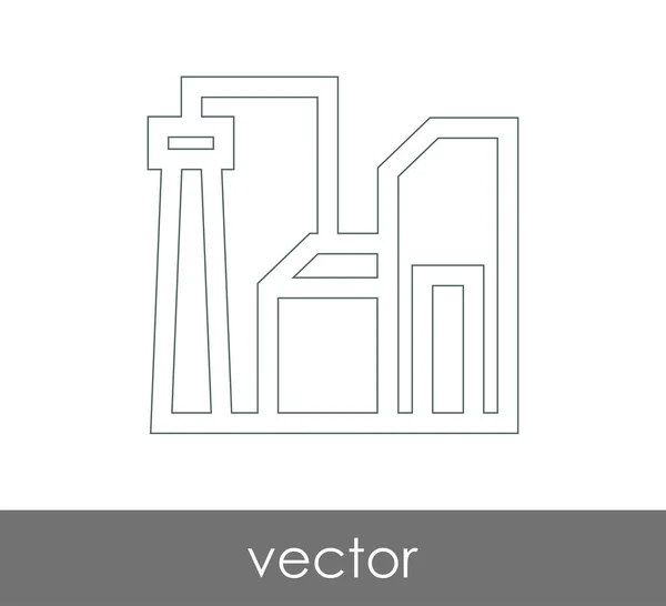 Ícone Fábrica Industrial Ilustração Vetorial —  Vetores de Stock