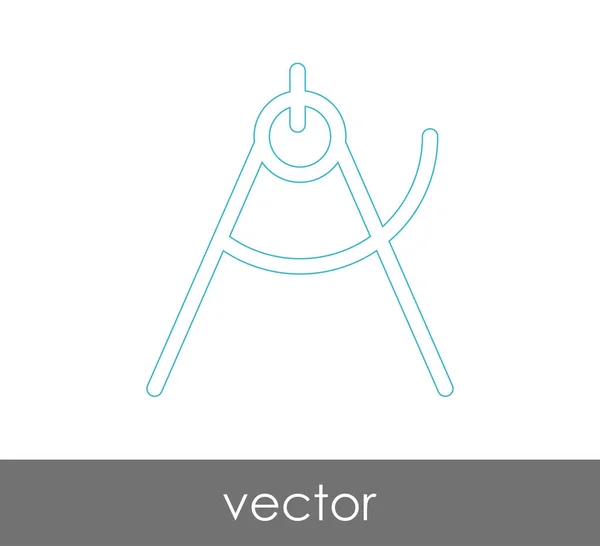 Dibujo brújula icono — Vector de stock