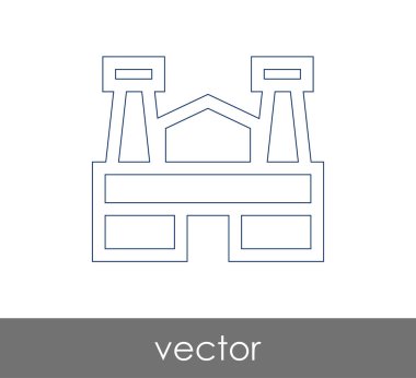 Fabrika simgesi, sınaî-vektör çizim 