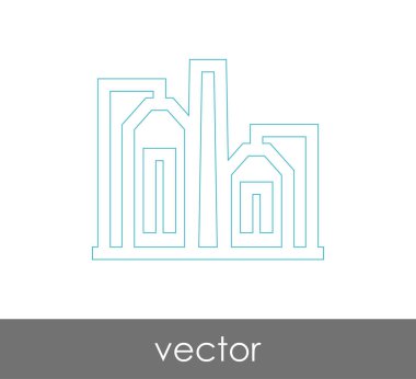 Fabrika simgesi, sınaî-vektör çizim 