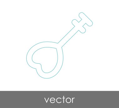 anahtar simgesi, emniyet konsepti. Vektör çizim