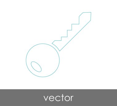 anahtar simgesi, emniyet konsepti. Vektör çizim