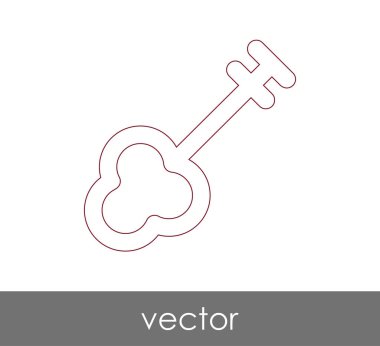 anahtar simgesi, emniyet konsepti. Vektör çizim