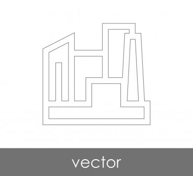 Fabrika simgesi, sınaî-vektör çizim 