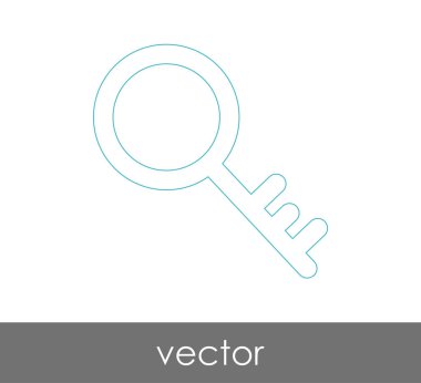 anahtar simgesi, emniyet konsepti. Vektör çizim