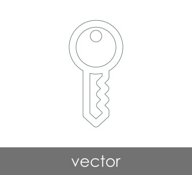 anahtar simgesi, emniyet konsepti. Vektör çizim