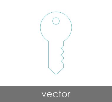 anahtar simgesi, emniyet konsepti. Vektör çizim