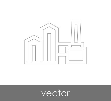 Fabrika simgesi, sınaî-vektör çizim 