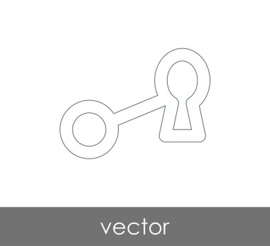 anahtar simgesi, emniyet konsepti. Vektör çizim
