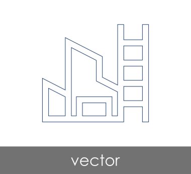 Fabrika simgesi, sınaî-vektör çizim 