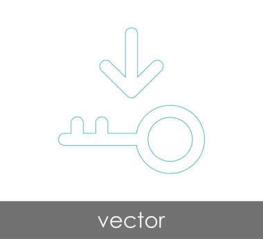 anahtar simgesi, emniyet konsepti. Vektör çizim