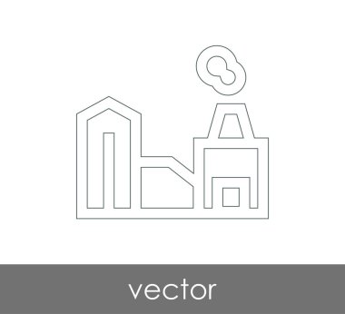 Fabrika simgesi, sınaî-vektör çizim 