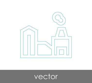 Fabrika simgesi, sınaî-vektör çizim 