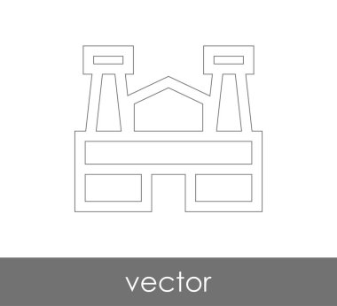 Fabrika simgesi, sınaî-vektör çizim 