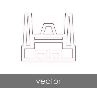 Fabrika simgesi, sınaî-vektör çizim 