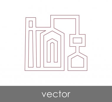 Fabrika simgesi, sınaî-vektör çizim 