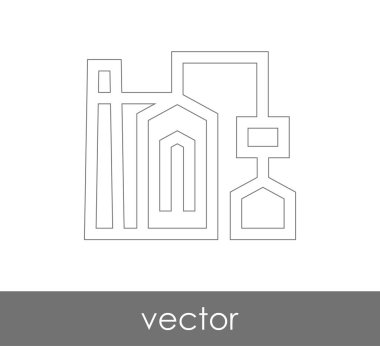 Fabrika simgesi, sınaî-vektör çizim 