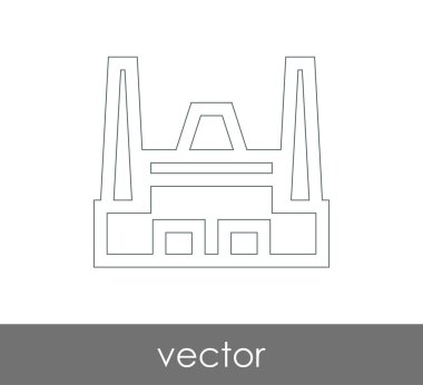 Fabrika simgesi, sınaî-vektör çizim 