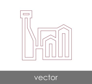 Fabrika simgesi, sınaî-vektör çizim 