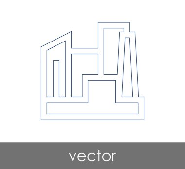 Fabrika simgesi, sınaî-vektör çizim 