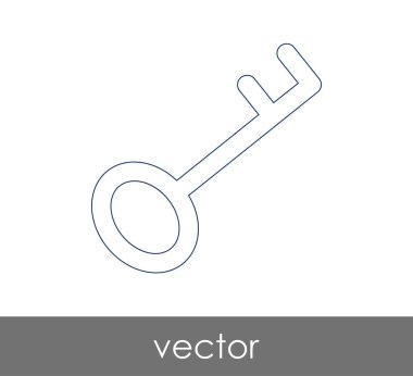 anahtar simgesi, emniyet konsepti. Vektör çizim