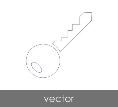 anahtar simgesi, emniyet konsepti. Vektör çizim