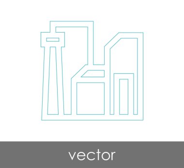 Fabrika simgesi, sınaî-vektör çizim 