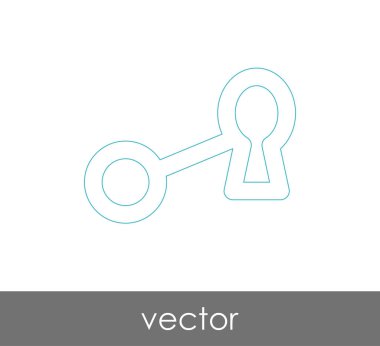 anahtar simgesi, emniyet konsepti. Vektör çizim