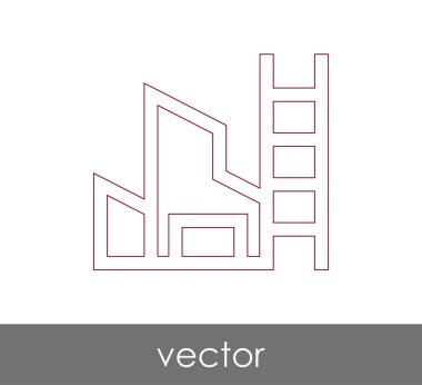 Fabrika simgesi, sınaî-vektör çizim 