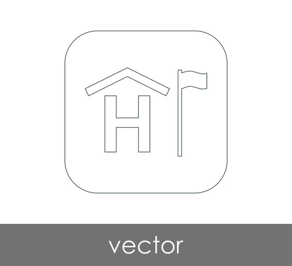 Vector Illustration Design Hotel Sign Icon — Stock Vector