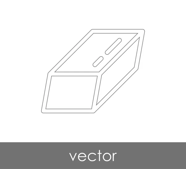 Eraser Stationery Icon Vector Illustration — Stock Vector
