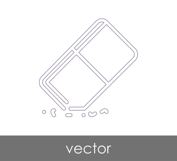 Eraser Stationery Icon Vector Illustration — Stock Vector